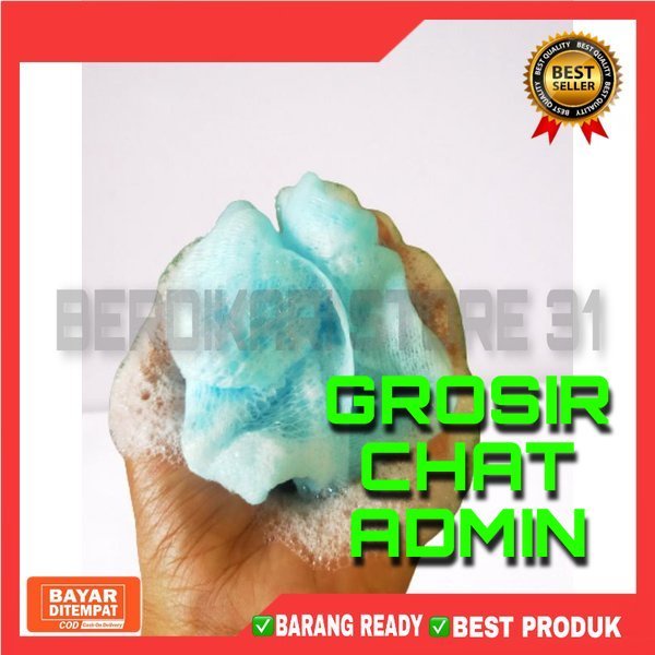 (BS) spons mandi jaring spon mandi sikat mandi jaring