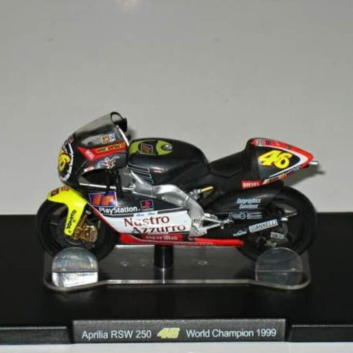 Diecast Miniatur Motogp Leo Models Valentino Rossi 1999 Aprilia RSW250 ---MURAH---