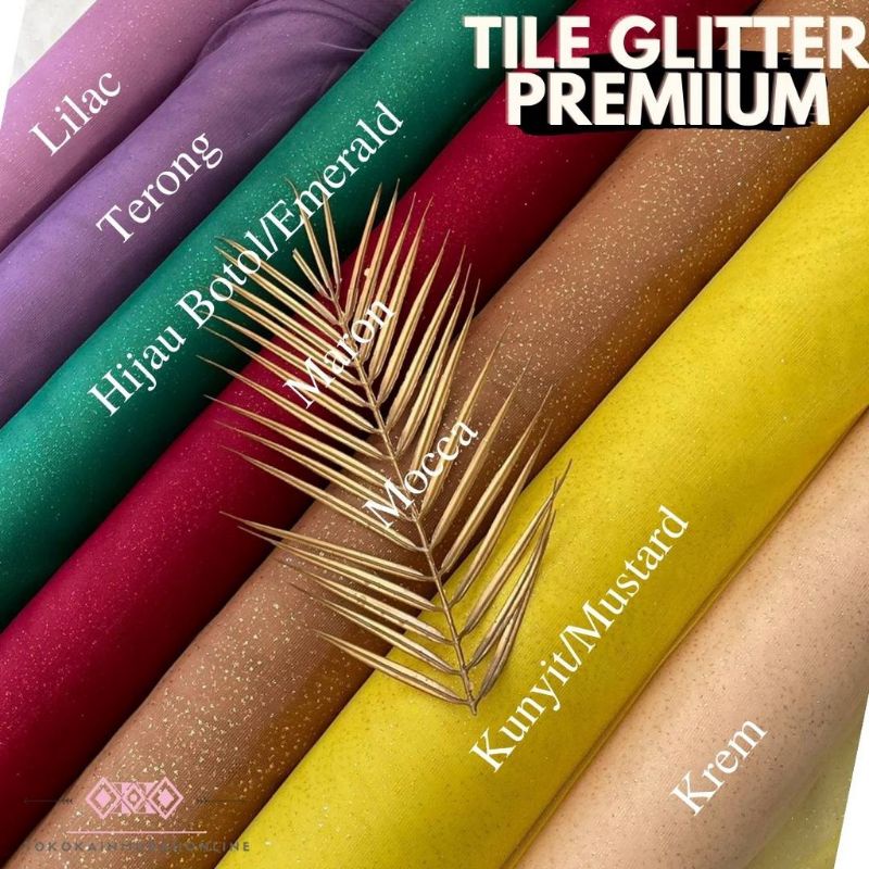PROMO IMPOR!! Bahan Kain tile gliter polos halus francis tile gliter 100% ready