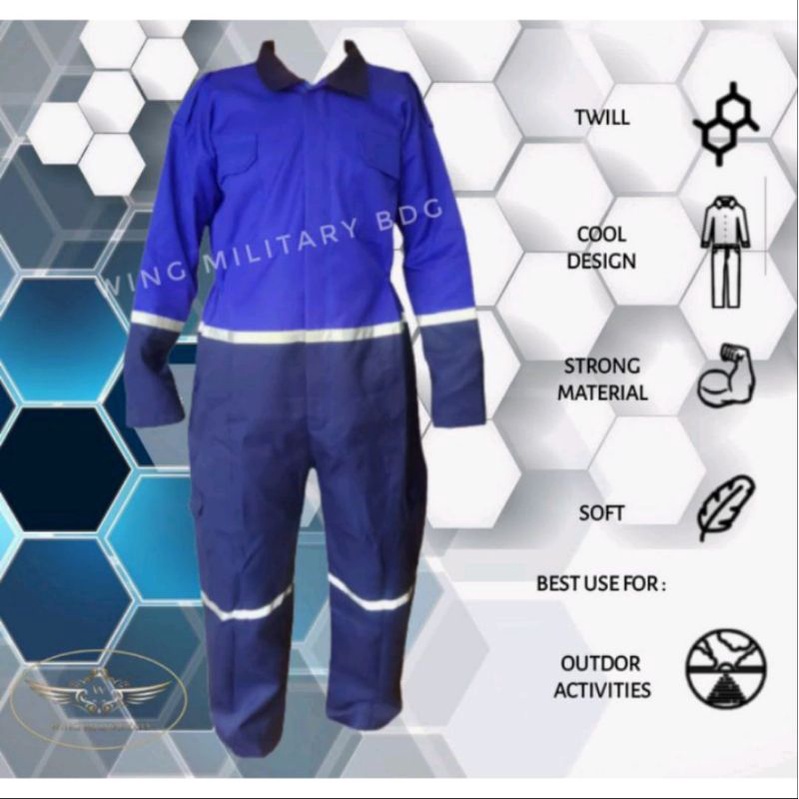 Werpak coverall two tone scotlight terbaru