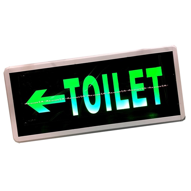 Krisbow Sign Board Green Led Toilet Papan Penunjuk Arah Toilet 2 Sisi Kris Bow Signborn Toilet Kamar Mandi Wc Dengan Lampu LED Panah Kiri Kanan Bolak Balik