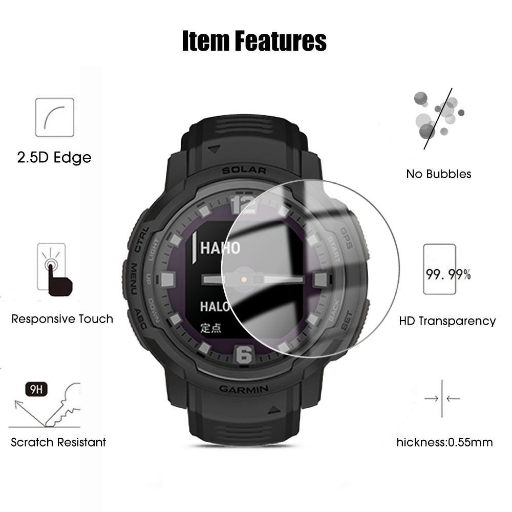Garmin Instinct Crossover Tempered Film/HD Watch Film Untuk Garmin/Smart Watch Screen Protector/Kaca Film Anti Ledak/Aksesoris Jam Garmin
