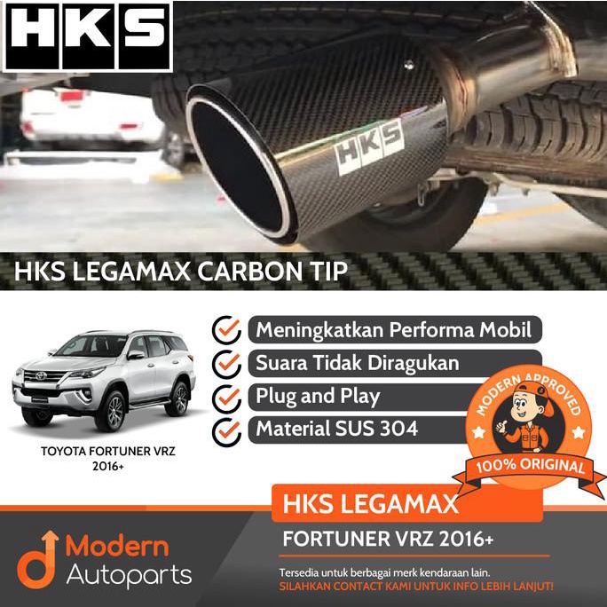 Knalpot Muffler HKS LEGAMAX Fortuner VRZ 2016+ Carbon PnP