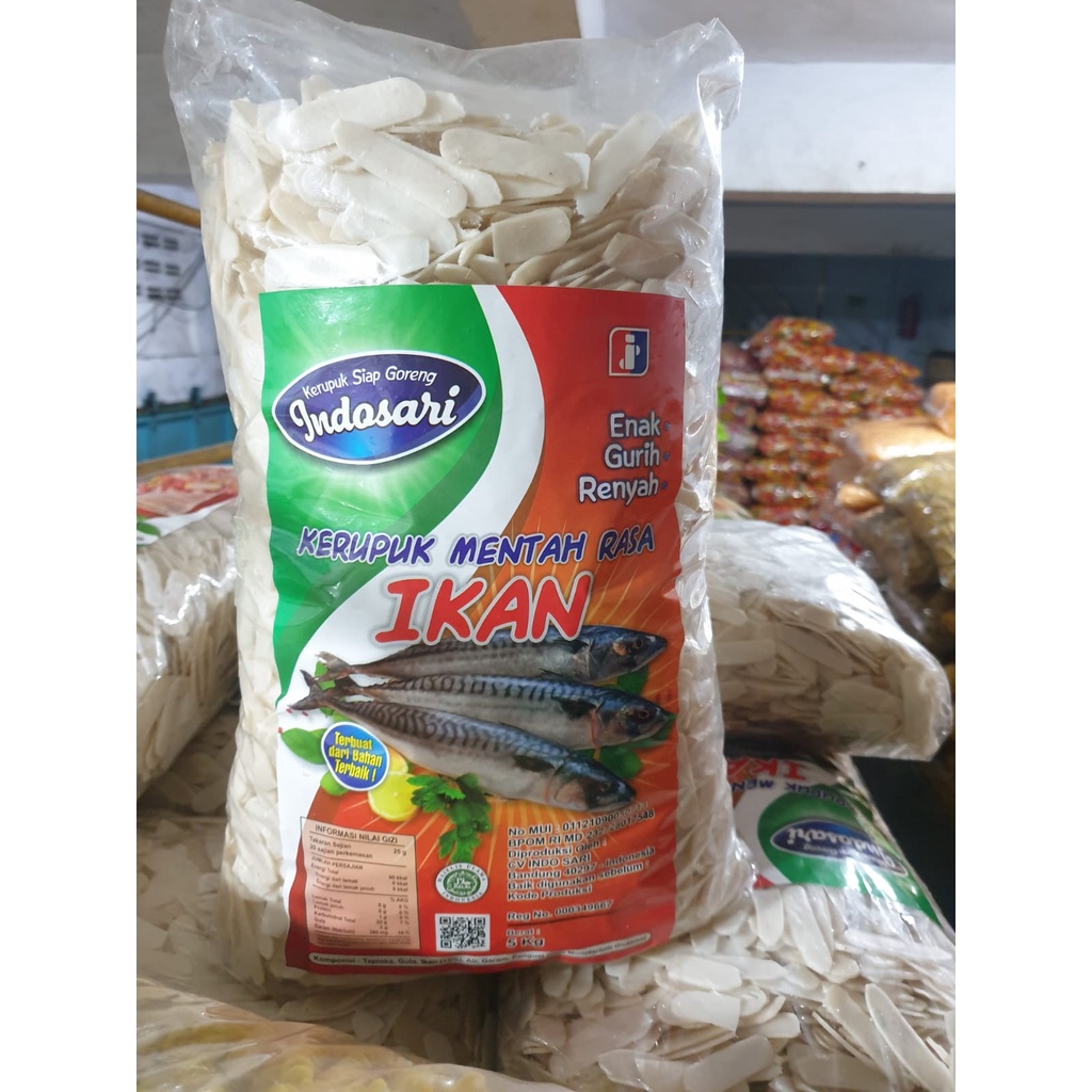 [Bal] Kerupuk Krupuk Ikan Mentah Lidah Putih, Jaat Warna Isi 5kg Merk Indosari - LIDSNK/JAAT28