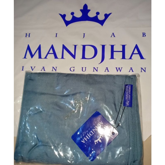 Mandjha Ivan Gunawan Original Fashion Scarf Polos Non Parfum Kode 74 Biru Denim