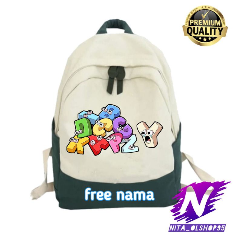 tas ransel sekolah anak alphabet roblox