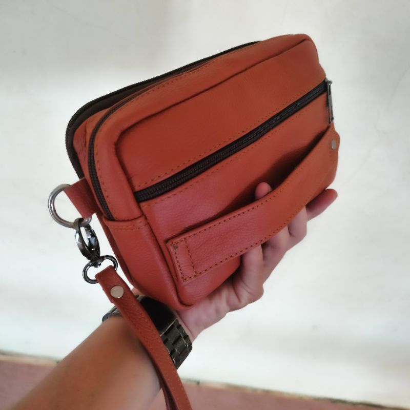 Hand bag pria kulit asli garut punya