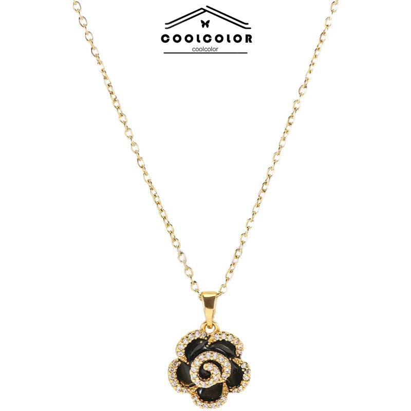 COD❤️Kalung Wanita Gaya Korea Makna Desain Camellia Liontin Rantai Selangka Untuk Perhiasan Wanita- cl