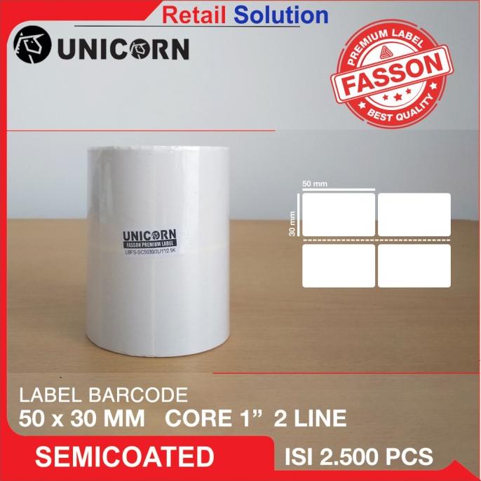 

Stiker Label Barcode Semicoat 50x30 mm / 50 x 30 mm / 50x30mm / 5X3 CM HOT PROMO