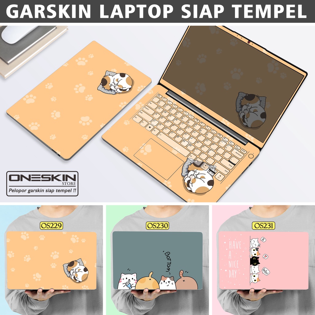 Garskin Sticker Laptop Protector Macbook Full Body Bottom Bezel Palmrest Skin Kitten Cute