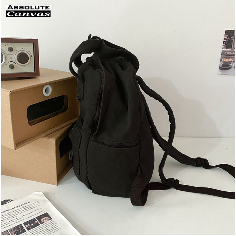 Tas Ransel Canvas IAC Absolute Backpack Up to 14 inch - Tas Wanita Daypack - Sekolah Laptop Punggung