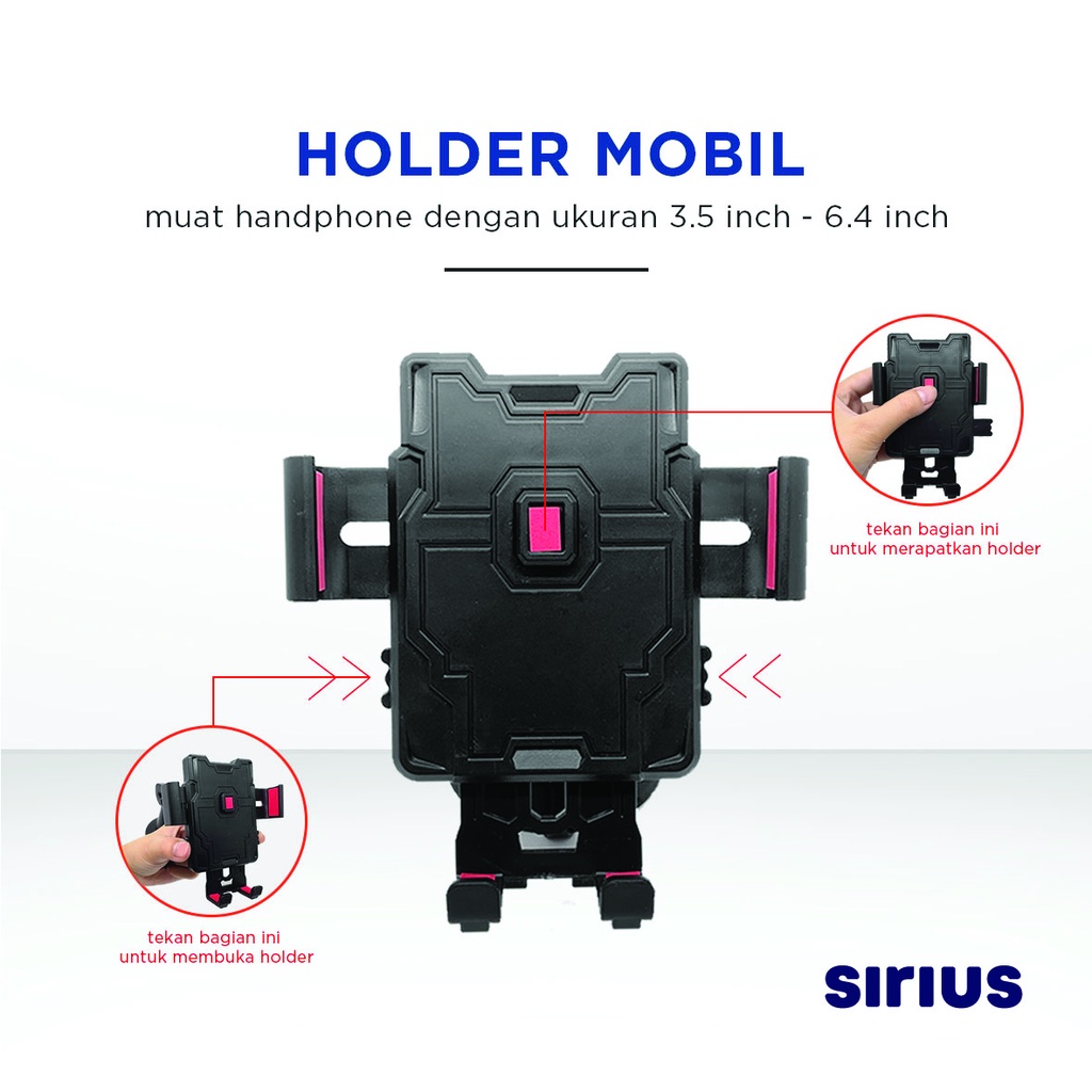 Holder Hp Mobil Phone Stand Handphone Universal Dudukan Penyangga Hape Putar 360 derajat Penahan Tempel Kaca NBCH08 | GROSIRXPRESS