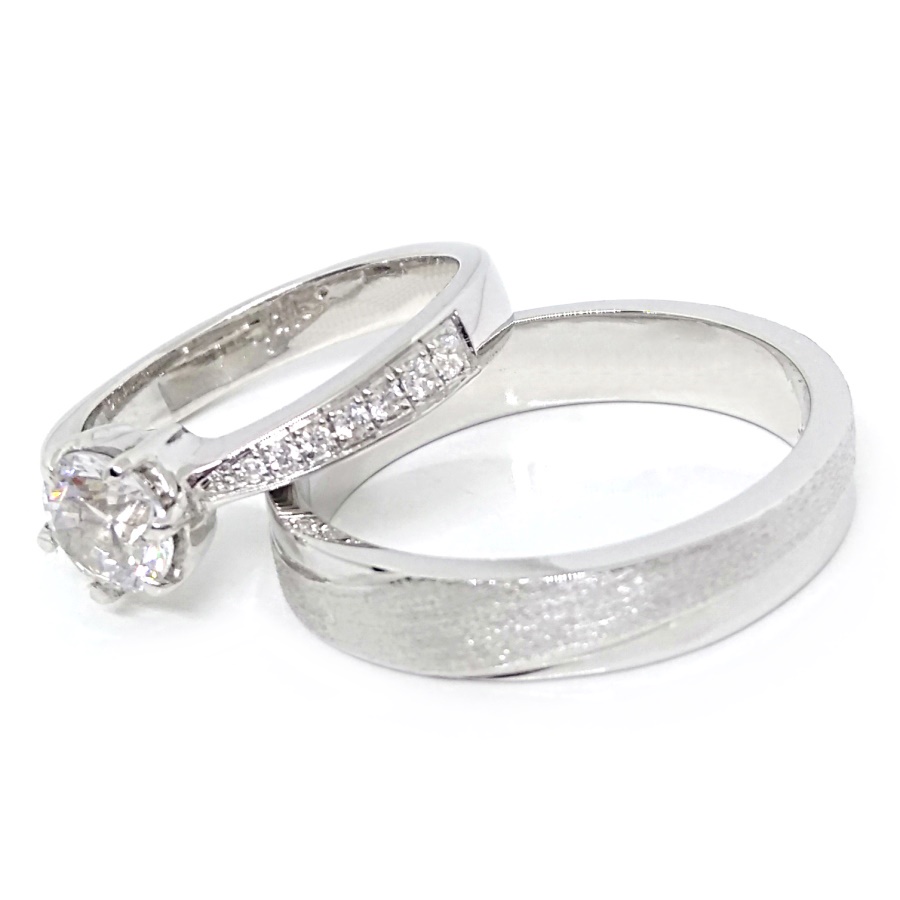 Cincin Nikah Couple Perak Asli Gratis Ukir Nama A187