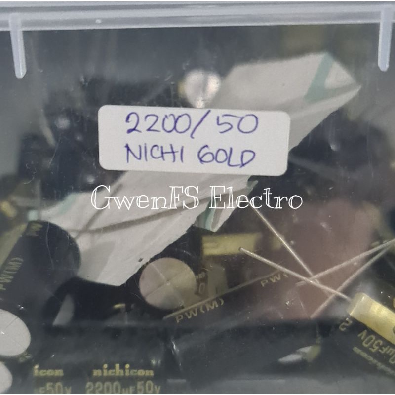 Elco 2200UF 50V Elko 2200 UF 50 V NICHICON List Gold