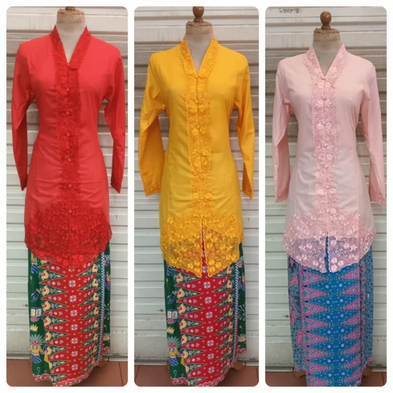 Kebaya Encim Tunik Modern Lengan Panjang Bordir Jumbo Bahan Katun