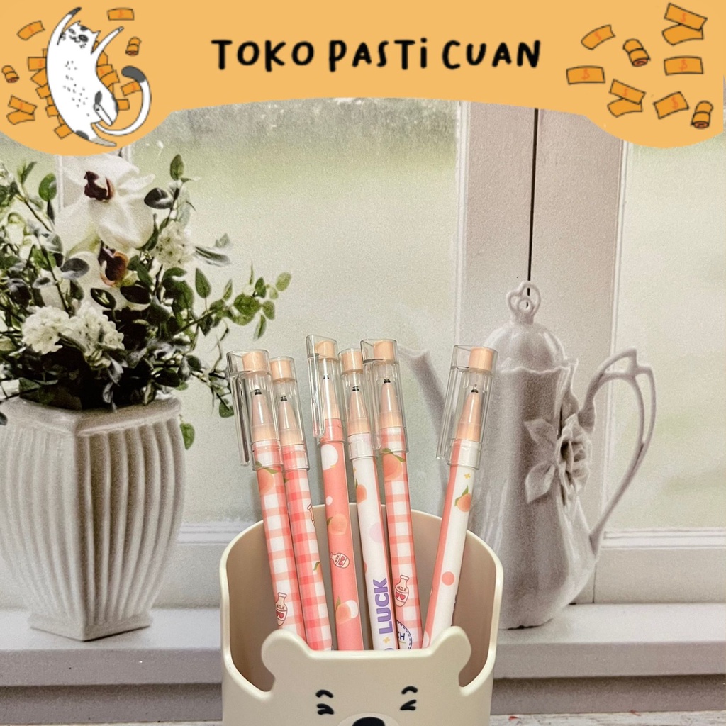 

pulpen pen odemai karakter peach (4/8/12 pcs) pen lucu bolpen kebutuhan sekolah anak bisa COD imut import termurah kualitas dijamin
