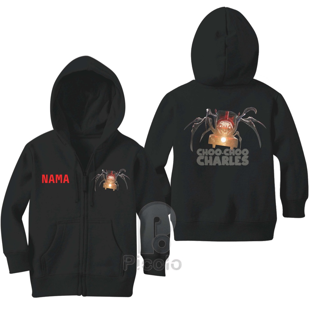 SWEATER HOODIE ZIPPER ANAK MOTIF CHOO CHOO CHARLES MONSTER KERETA API (FREE NAMA)