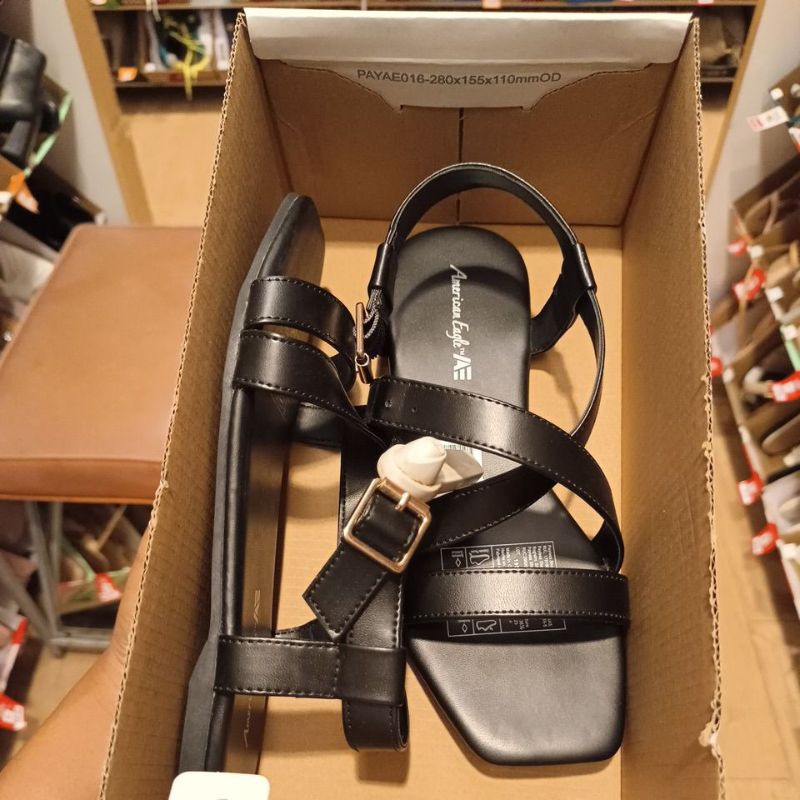 PAYLESS WOMEN - ALMA BLACK SANDAL TALI BY AMERICAN EAGLE 195478