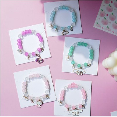 Gelang Tali Kristal Desain Cinnamoroll Dog Untuk Hadiah Ulang Tahun Wanita