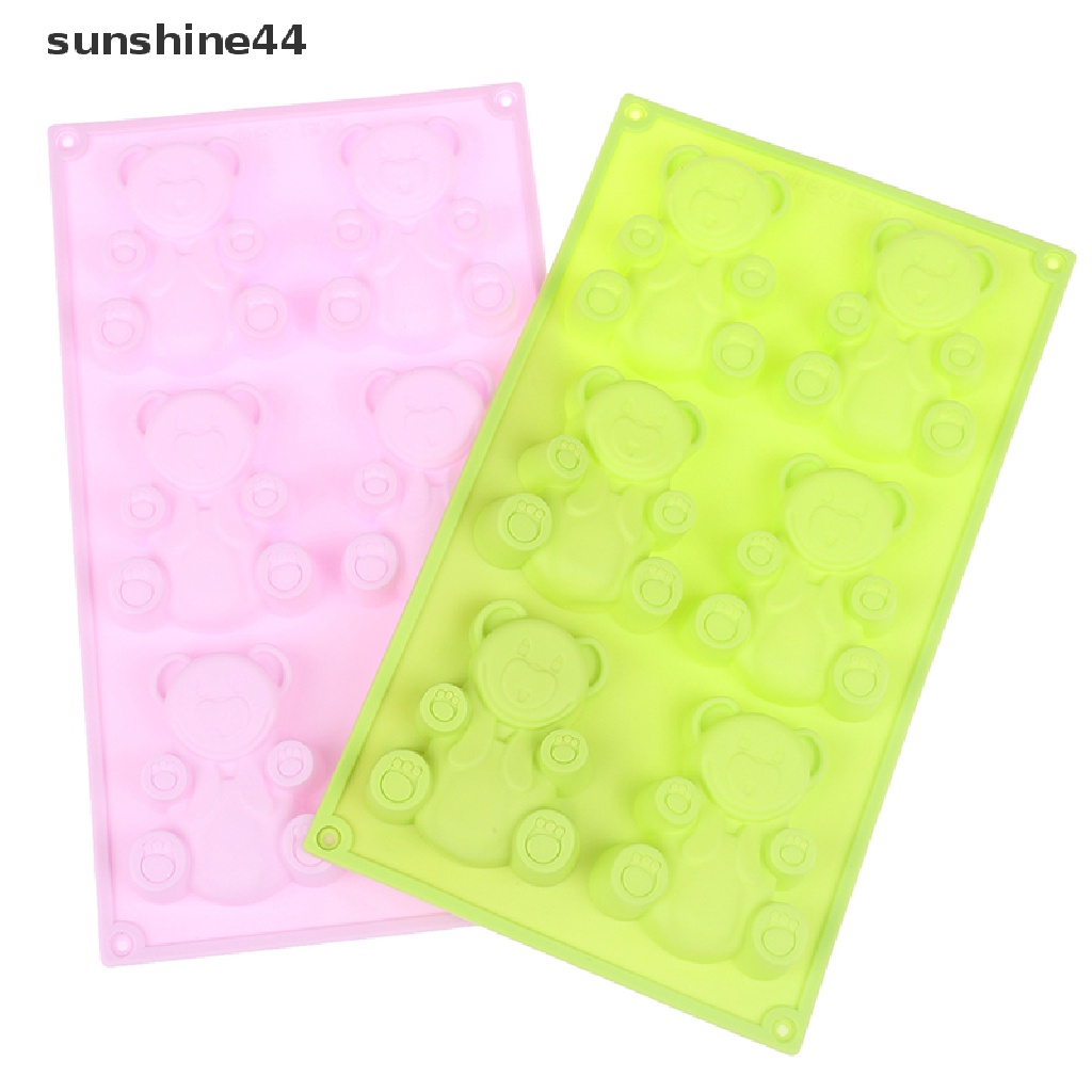 Sunshine 6lubang 3D Bentuk Beruang Yang Indah Cetakan Kue Silikon Baking Tools Perlengkapan Dapur.