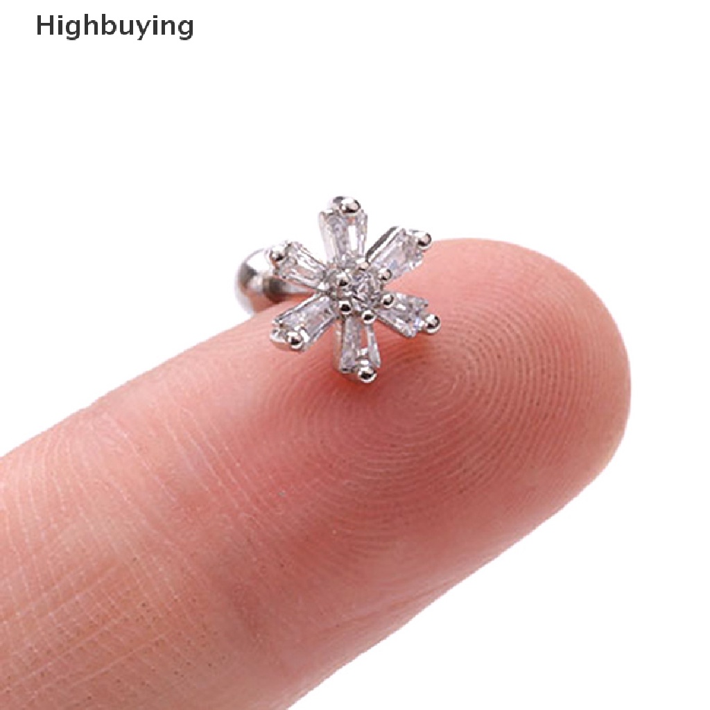 Hbid Kristal Bar Barbel Telinga Tulang Rawan Tragus Helix Studs Earrings Perhiasan Glory