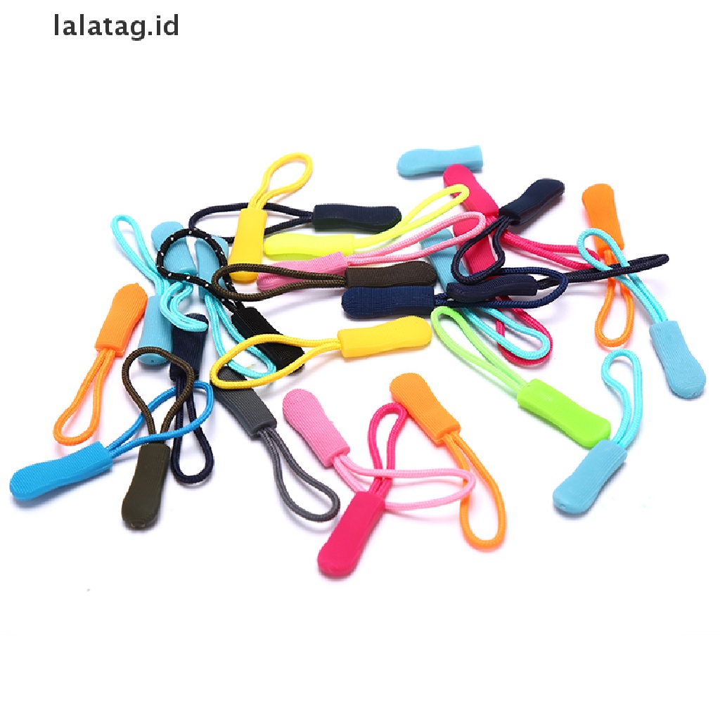 [lalatag] 20pcs Zipper Pull Puller End Fit Rope Tag Pengganti Klip Zip Cord Tab [ID]