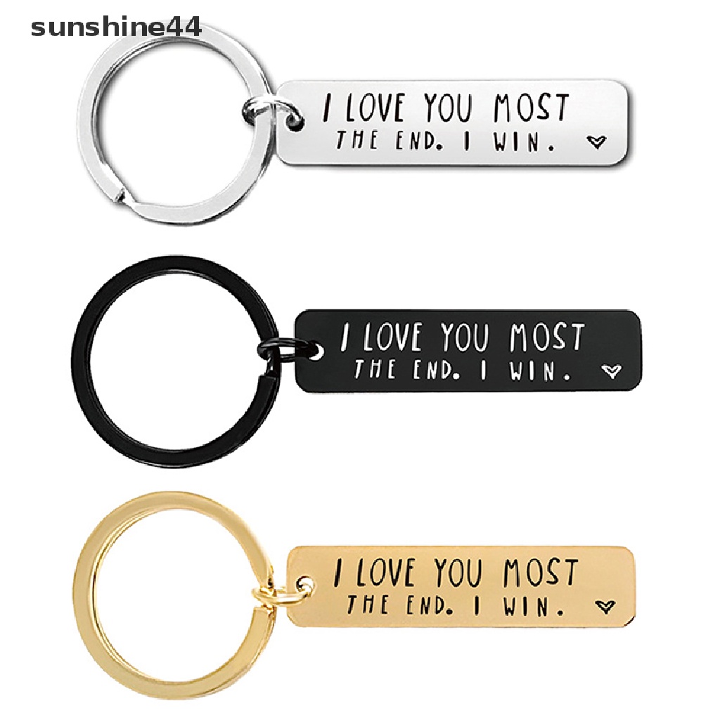 Sunshine Gantungan Kunci Hadiah Untuknya Her I Love You More The End I Win BFF Pacar Pacar Suami Istri Couple Key Ring Pendant.