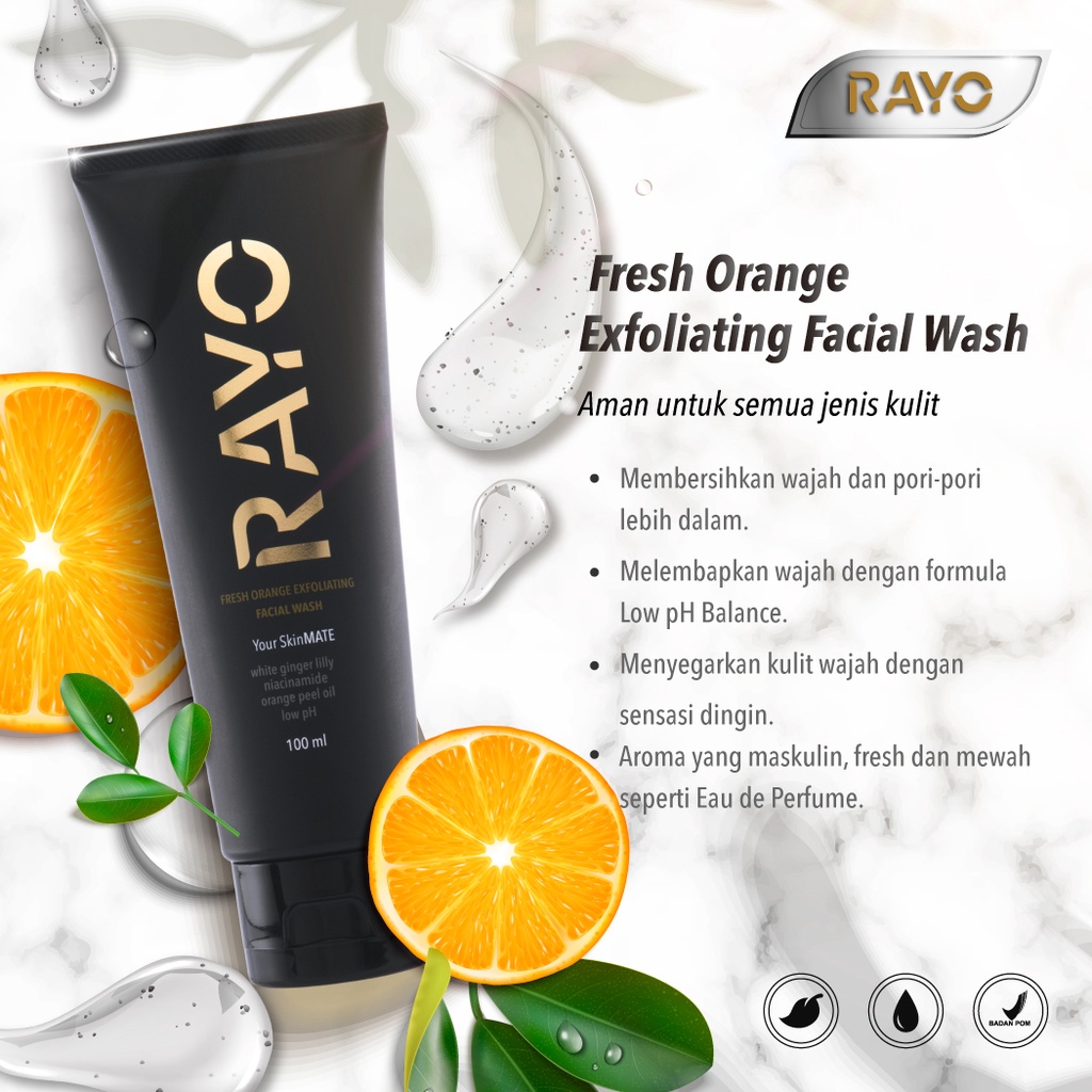 ❤ MEMEY ❤ RAYO Skincare Pria Laki | Face Body Wash Splash | Sunscreen Serum