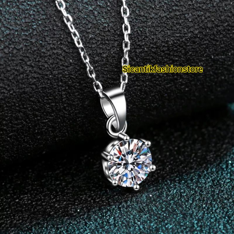 Kalung Titanium Fashion Wanita Liontin Perak Silver Trending Lapis Emas 925 Terlaris Kalung Wanita Ranta Nuri Liontin Mata Satu Anti Karat Selamanya