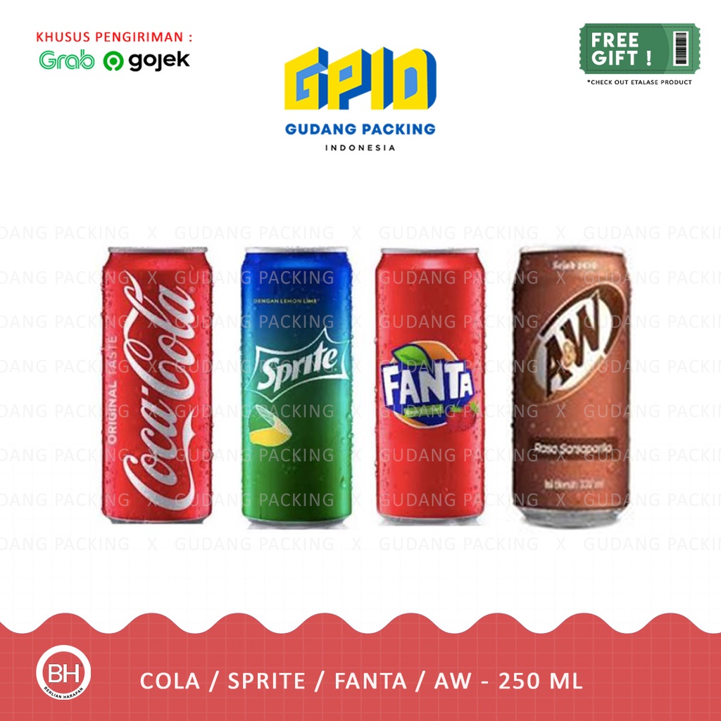 

(GOSEND/GRAB) COCA COLA/ SPRITE/ FANTA/ AW Kaleng 250ml isi 24