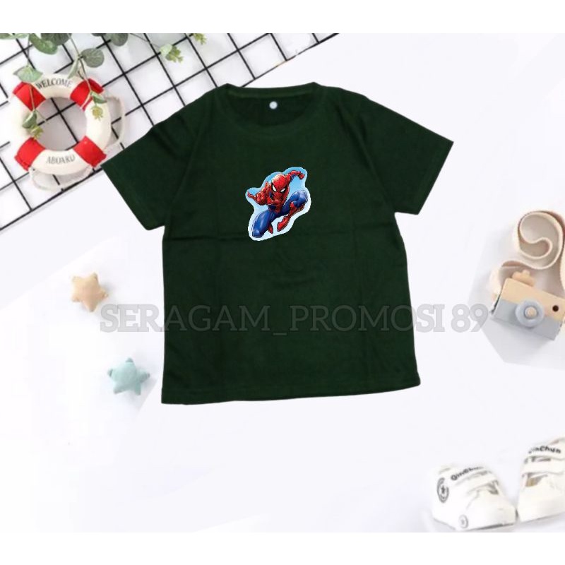 Baju kaos Anak karakter motif spiderman / kaos cotton sablon anak laki-laki / kaos oblong superhero anak 2th-10th