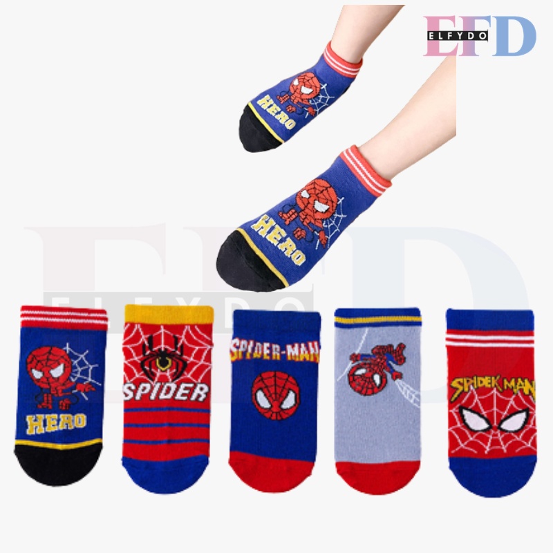 ELFYDO KS25 Kaos Kaki Anak Laki Laki Spiderman