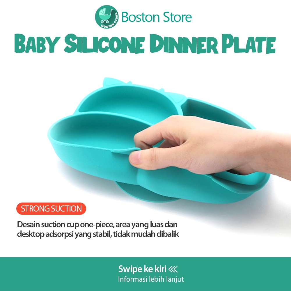 Bostonstore Piring Silikon Bayi / Piring Makan Bayi Perlengkapan Bayi Tempat Makan Bayi Anti Slip / Tempat makan  baby silikon plate bisa tempel / Piring Silikon / Piring Silikon Bayi Anti Slip / Piring Silikon Bayi / Piring Silikon Anak