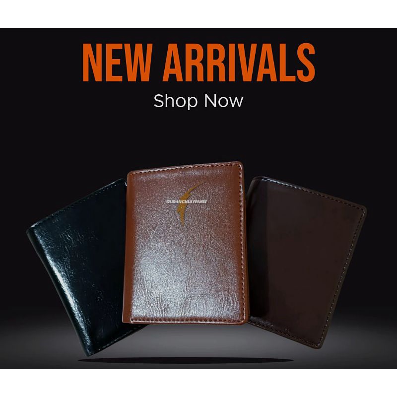 Dompet Pria Lipat Bahan Kulit PU Model Tegak Kualitas Premium Free Box