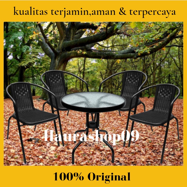 SET KURSI MEJA TERAS (4 KURSI+1MEJA) / kursi taman / kursi santai / kursi plastik / meja kursi makan