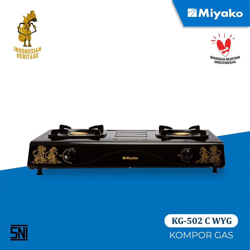 MIYAKO Kompor Gas 2 Tungku KG-502C - 100% ORI