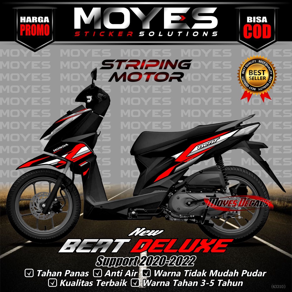 Stiker Striping Variasi New Beat FI Deluxe LED Full Racing 2020 2021 2022