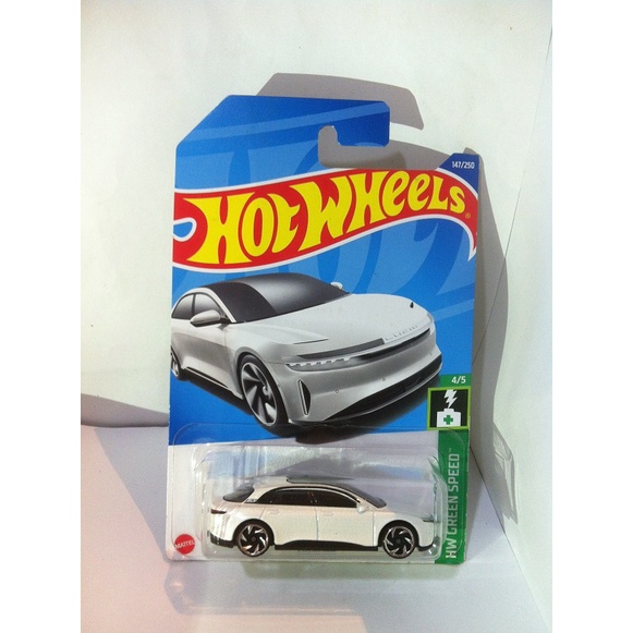 Hot Wheels. 2022 HW Green Speed Mini Collection - 4. Lucid Air. Metalflake White by MATTEL 2022