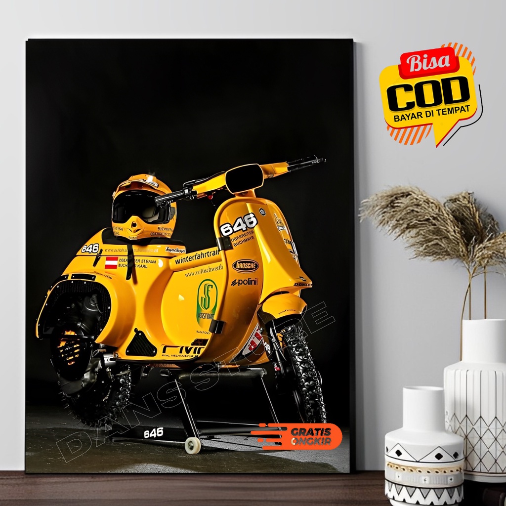 Poster Vespa Jadul Antik Hiasan Dinding Aesthetic V36