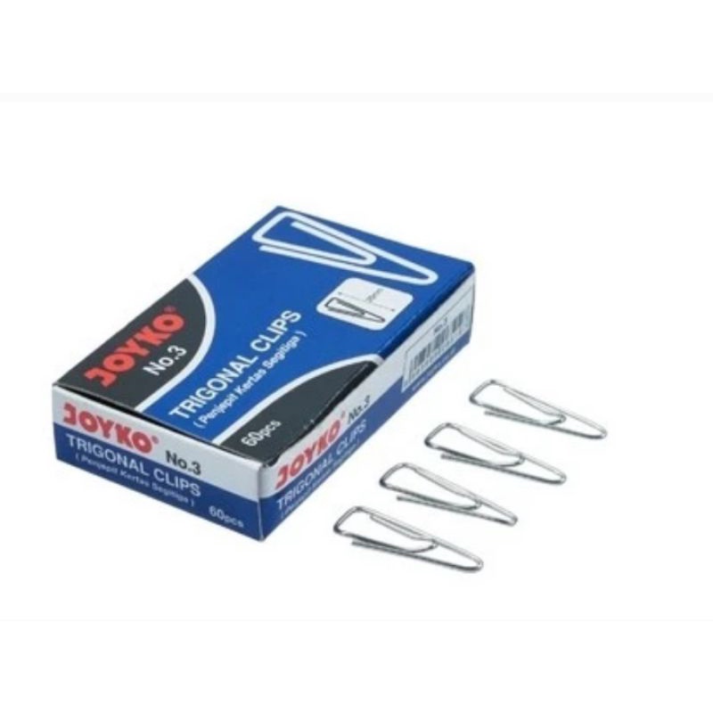 

Penjepit Kertas Segitiga/ Trigonal Clips Joyko No.1 (60Pcs)