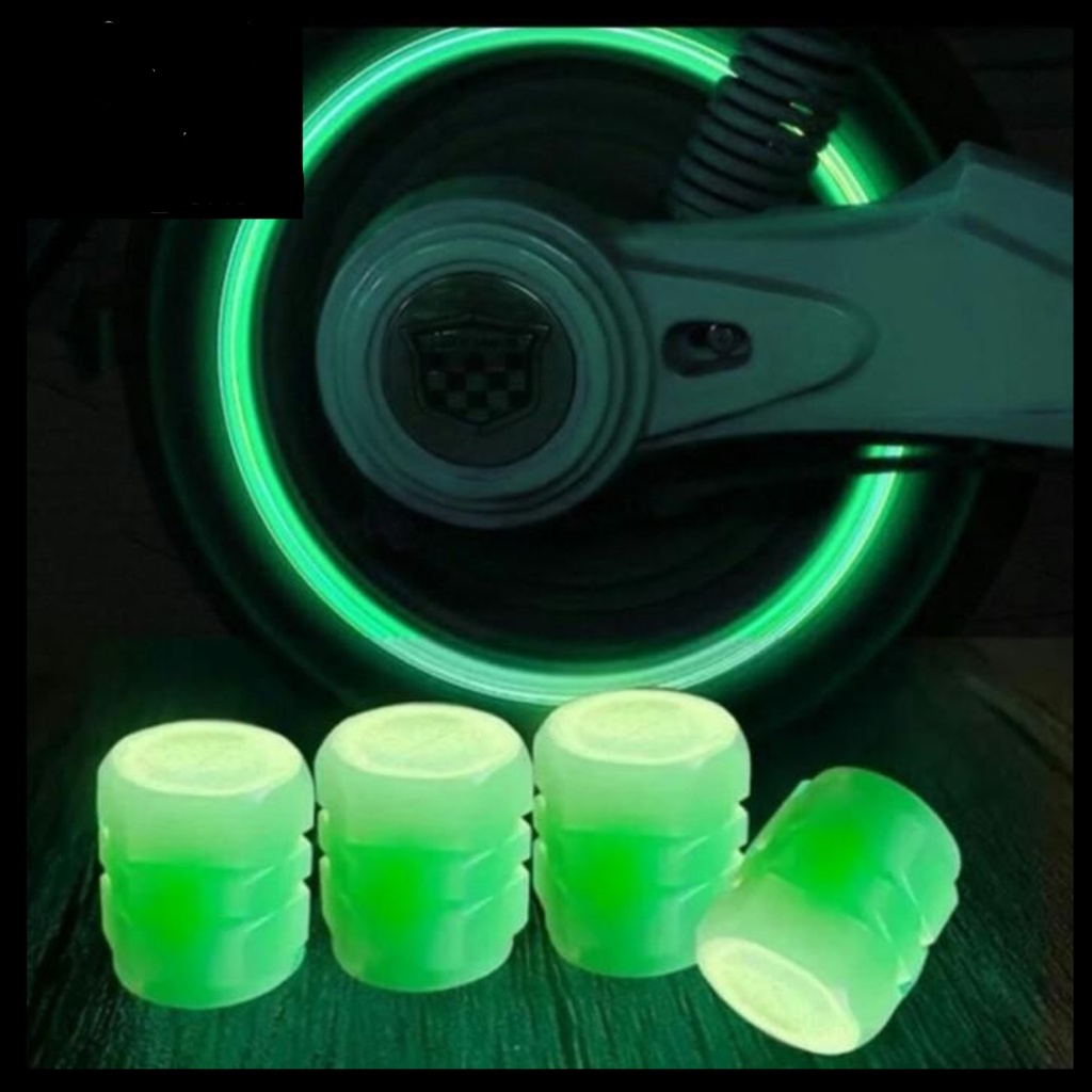 TUTUP PENTIL BAN SEPEDA GLOW IN THE DARK MOBIL MOTOR LUMINOUS NEON