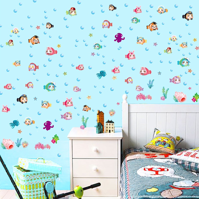 ❤ IJN ❤ Wall Stiker Ikan Fish Dolphin Shark Kamar Mandi Toilet Stiker Dinding Anak