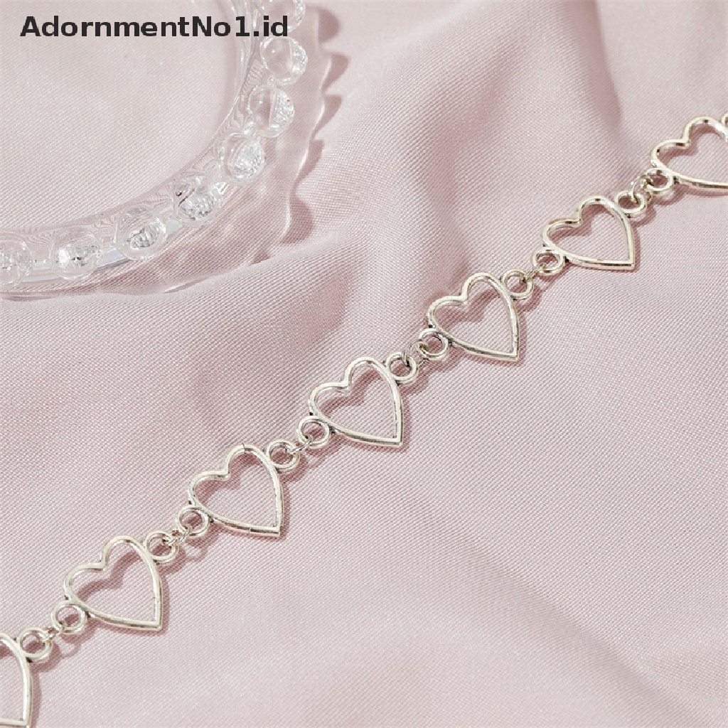 [AdornmentNo1] Fashion Choker Kalung Untuk Wanita Berongga Manis Cinta Hati Choker Kalung Dua Warna Kalung Perhiasan Kreatif Sederhana Wanita Cinta Hati Kalung [ID]