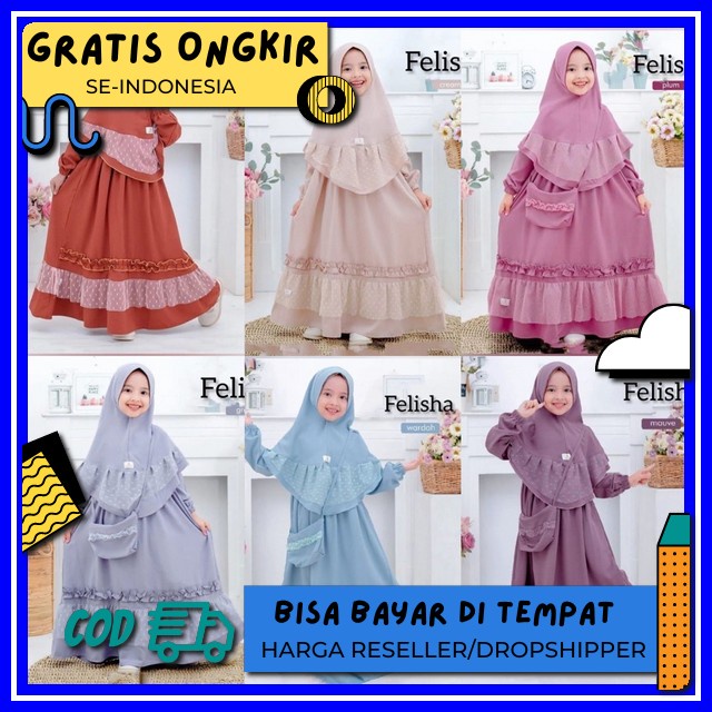 Rara Set Kids Original Premium By Fasha Setelan Baju Anak Perempuan Kaos Lengan Panjang Dan Rok Jean