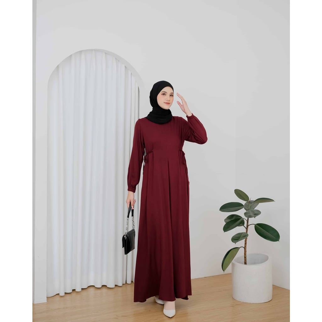 Ayunda Dress Bahan Crinkel Airflow Gamis Polos