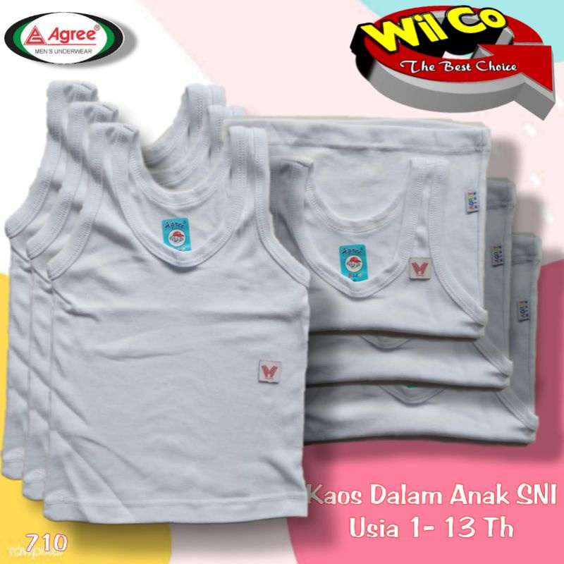 K710 - (Harga Per 1 Potong) SINGLET KAOS DALAM ANAK COWOK PAKAIAN DALAM ANAK AGREE USIA 1 -13 Thn