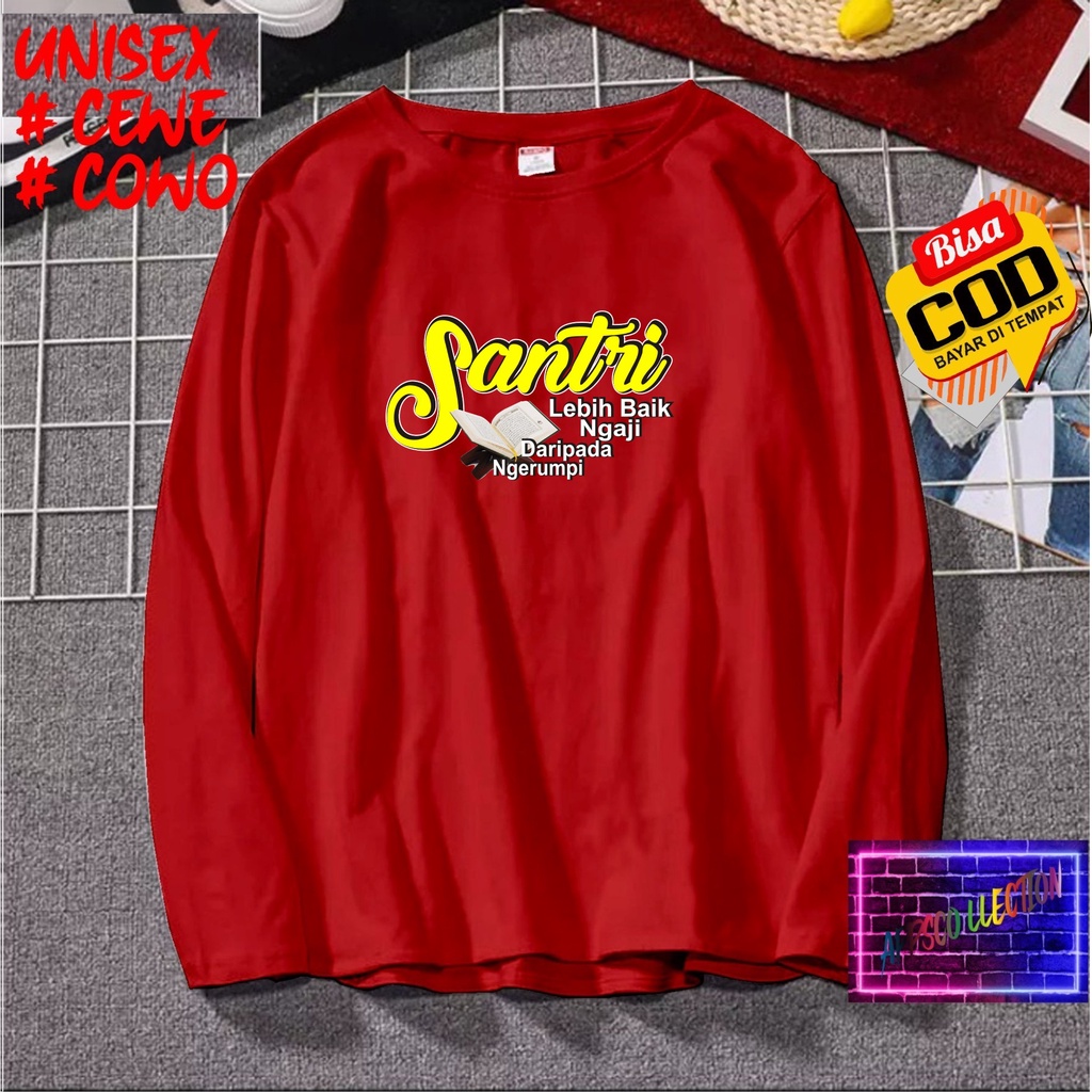 Cod Gratis Ongkir/Kaos DTF SANTRI LEBIH BAIK/Kaos Santri SantriwatiKaos Pria Pesantren/Kaos Murah/Pakaian Pria  Pakaian Wanita Islam Dakwahl/Best Seller