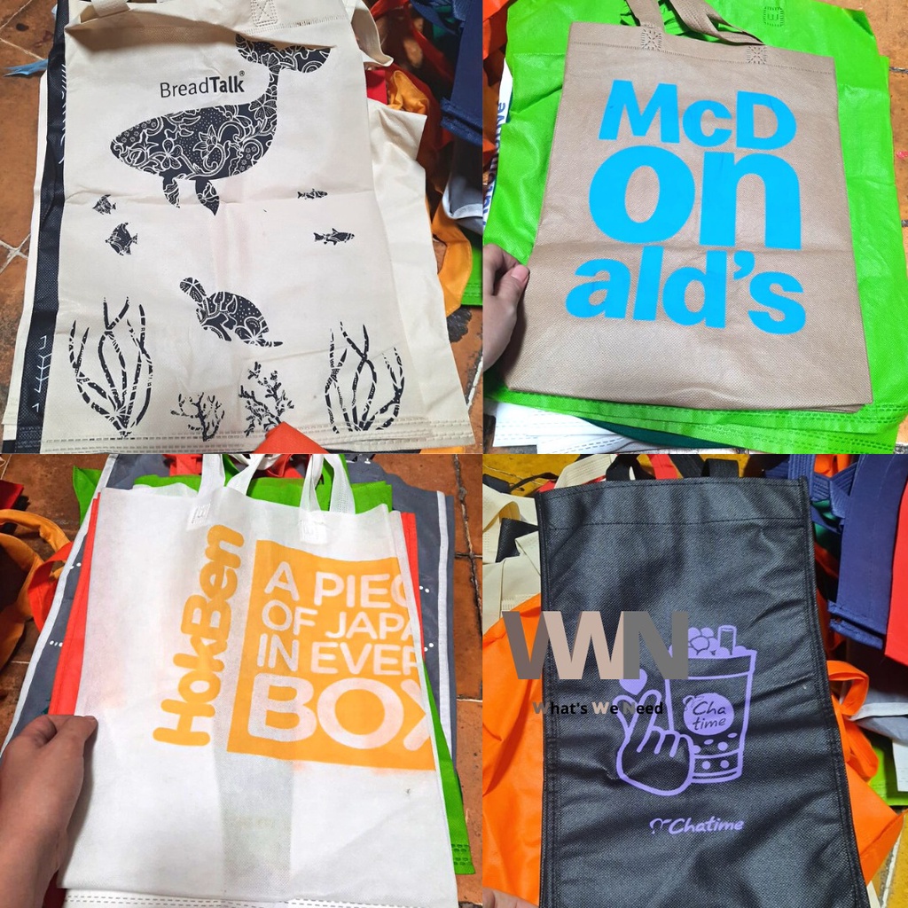 Kantong Spundbond Hokben MCD Starbucks Tote Bag Reuseable 100% ORI
