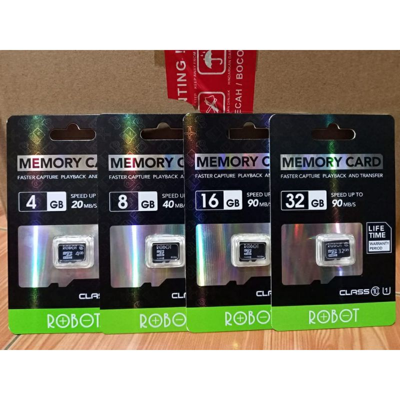 Memory card Robot Class 10 4Gb/8Gb/16Gb/32Gb