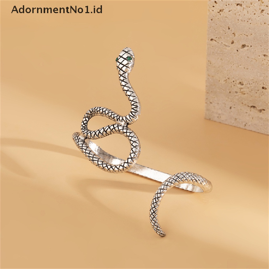 [AdornmentNo1] Punk Snake Cuff Gelang Pria Wanita Bohemian Fashion Perhiasan Sederhana Bangle Terbuka [ID]